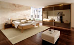 Устойчив модел на спалня по поръчка със здрава дървена конструкция 99-2618